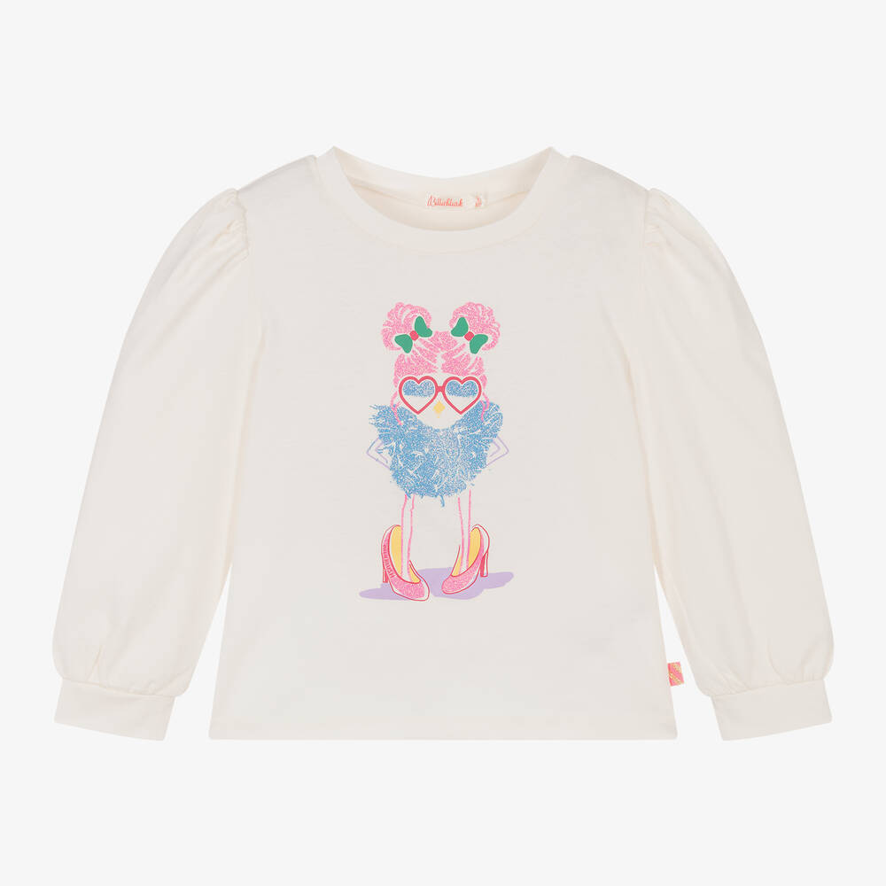 Billieblush - Girls Ivory Cotton Jersey Top | Childrensalon