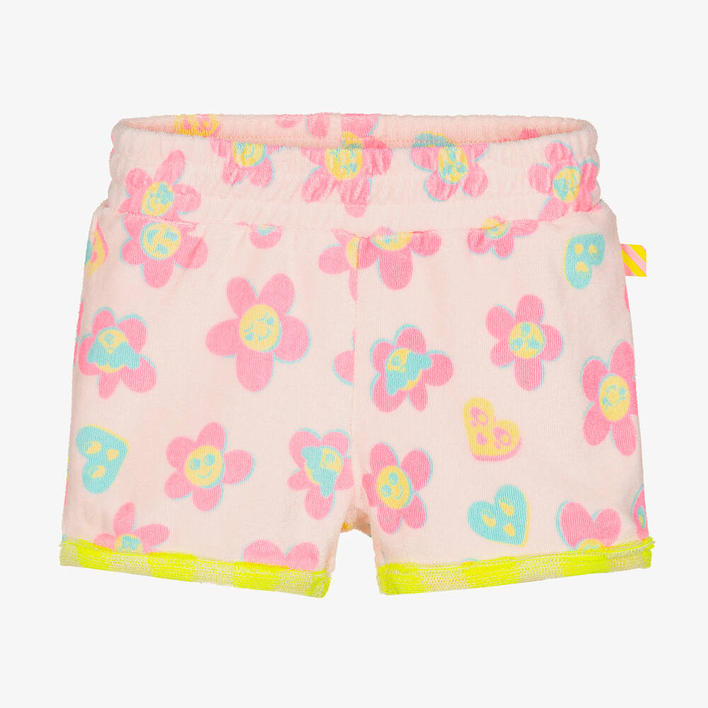 Billieblush - Girls Light Pink Cotton Towelling Shorts | Childrensalon