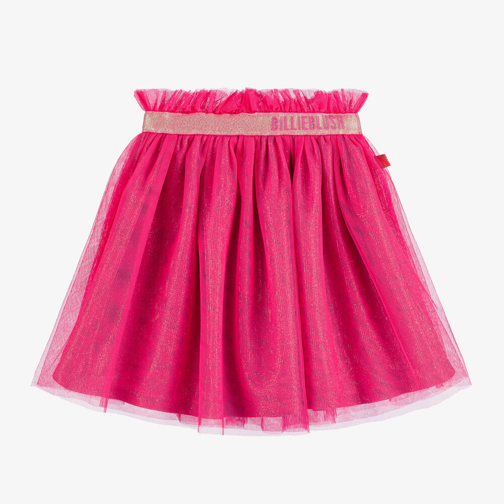 Billieblush - Girls Neon Pink Glitter Tulle Skirt | Childrensalon