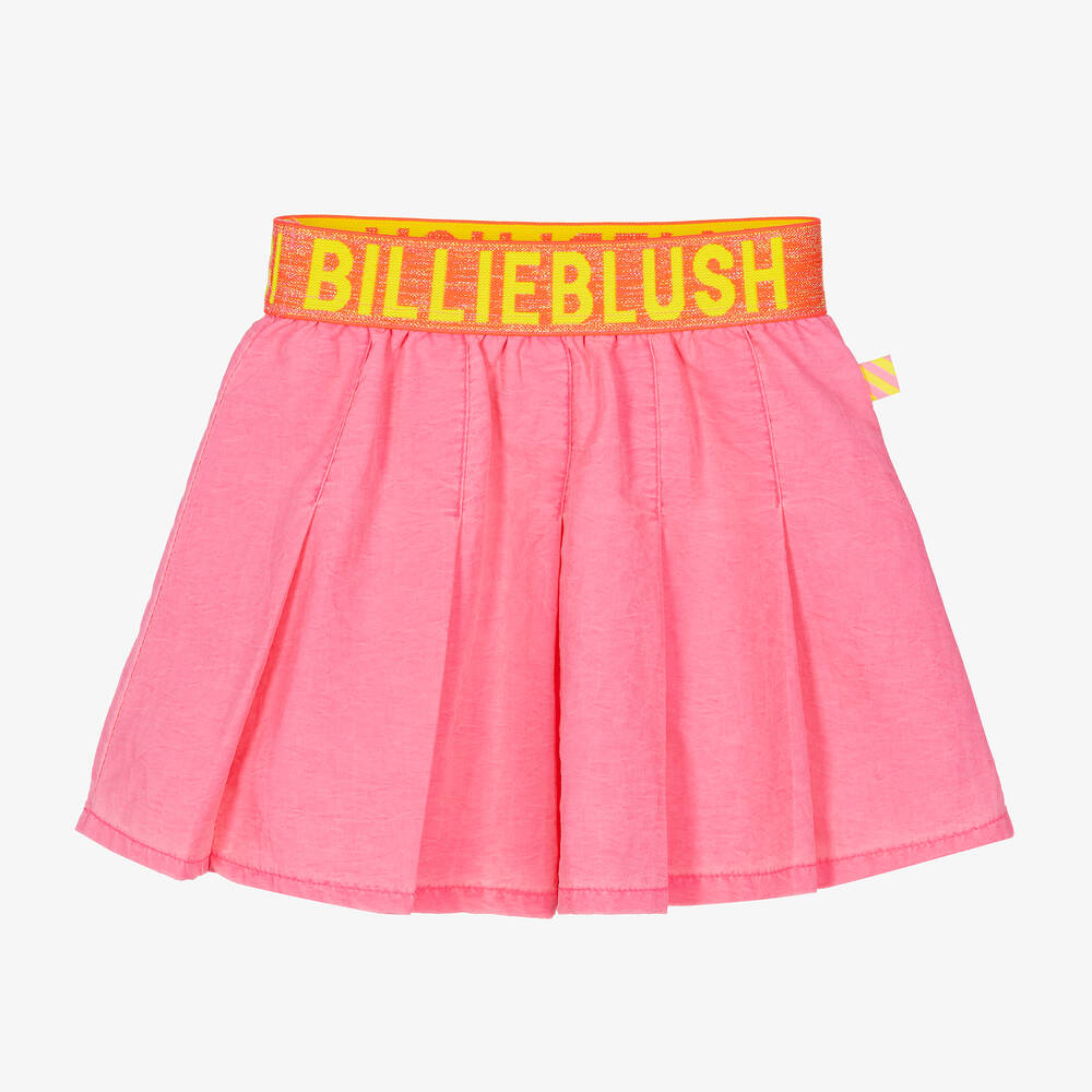 Billieblush - تنورة بكسرات لون زهري نيون | Childrensalon