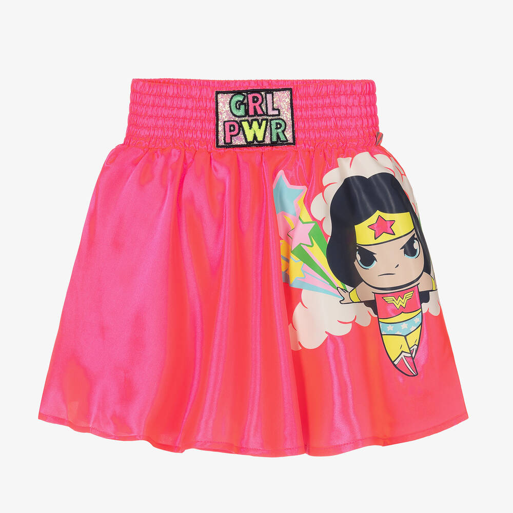Billieblush - Girls Neon Pink Satin DC Skirt | Childrensalon