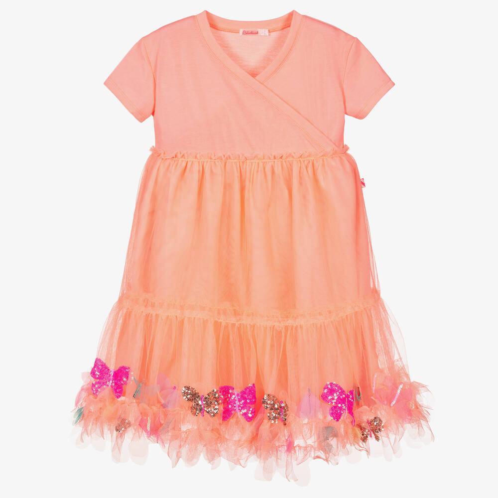 Billieblush - Girls Orange Tulle Butterfly Dress | Childrensalon