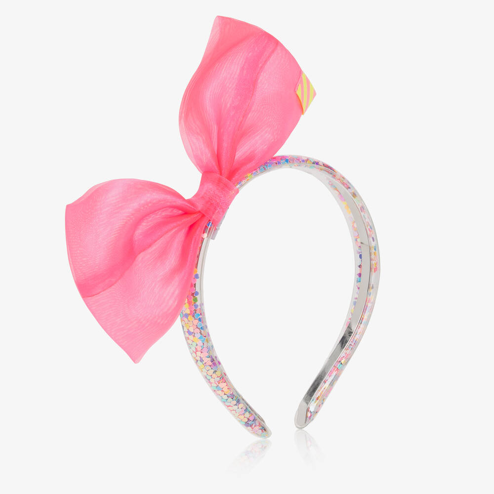 Billieblush - Girls Pink Bow Glitter Hairband | Childrensalon