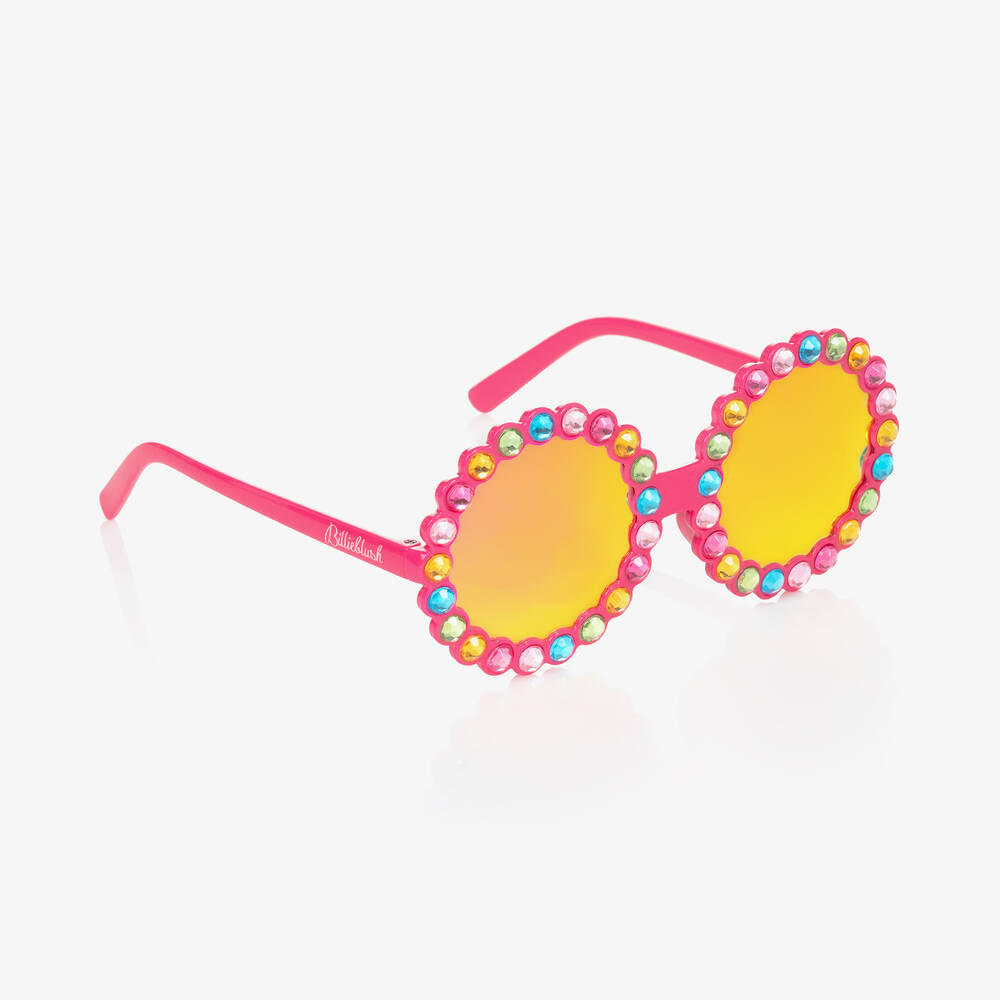 Billieblush - Girls Pink Circular Sunglasses (UV400) | Childrensalon