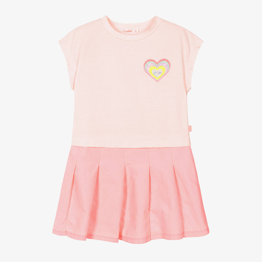 Billieblush - Girls Pink Cotton Pleated Dress | Childrensalon