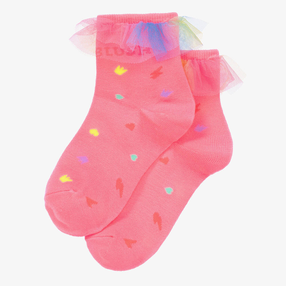 Billieblush - Girls Pink Cotton Tulle Socks | Childrensalon