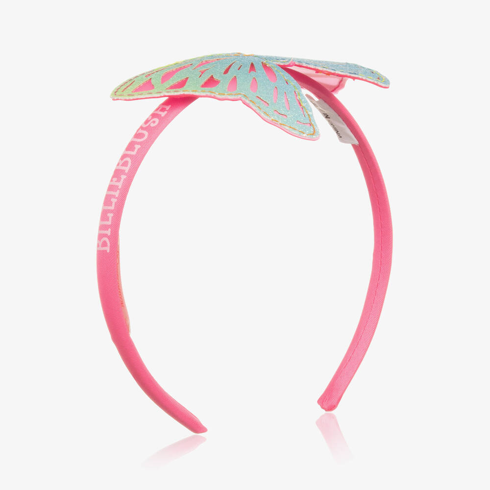 Billieblush - Girls Pink Glitter Butterfly Hairband | Childrensalon