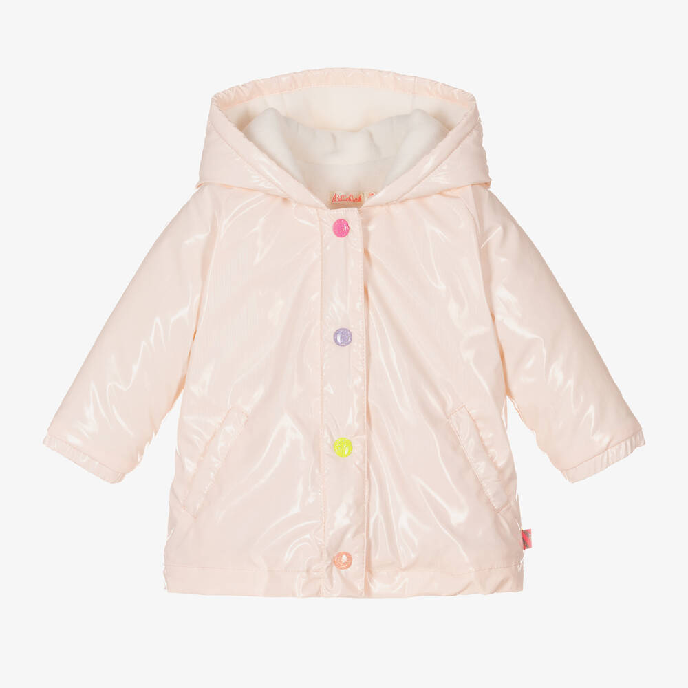 Billieblush - Girls Pink Hooded Coat | Childrensalon