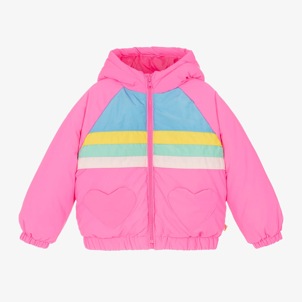 Billieblush - Girls Pink Hooded Puffer Jacket | Childrensalon