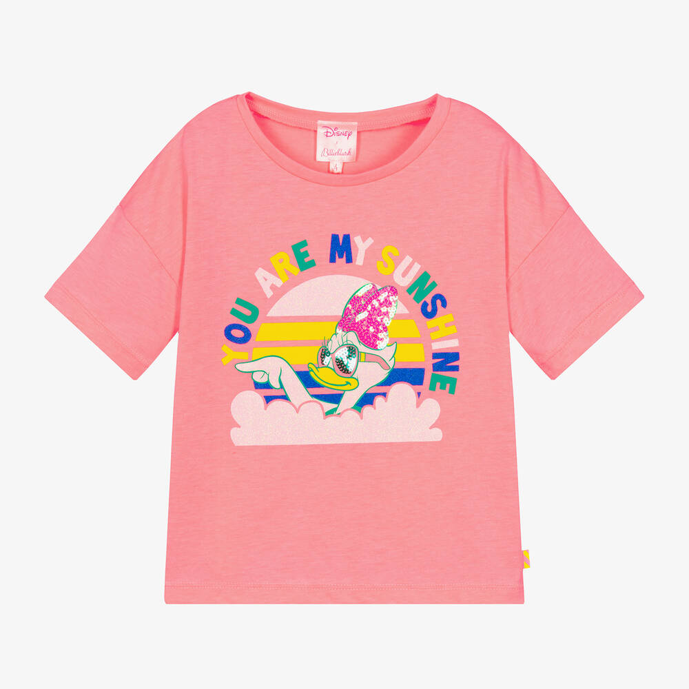 Shop Billieblush Girls Pink Jersey Disney T-shirt