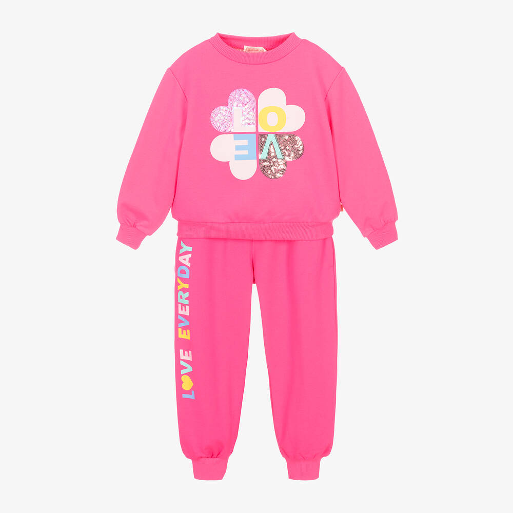 Billieblush - Girls Pink Jersey Tracksuit | Childrensalon