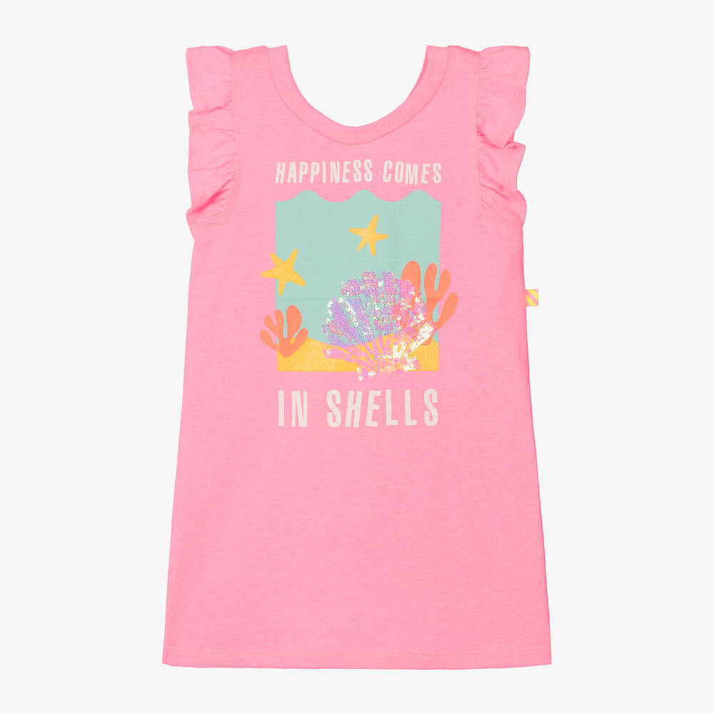 Billieblush - Girls Pink Seashell Cotton Dress | Childrensalon