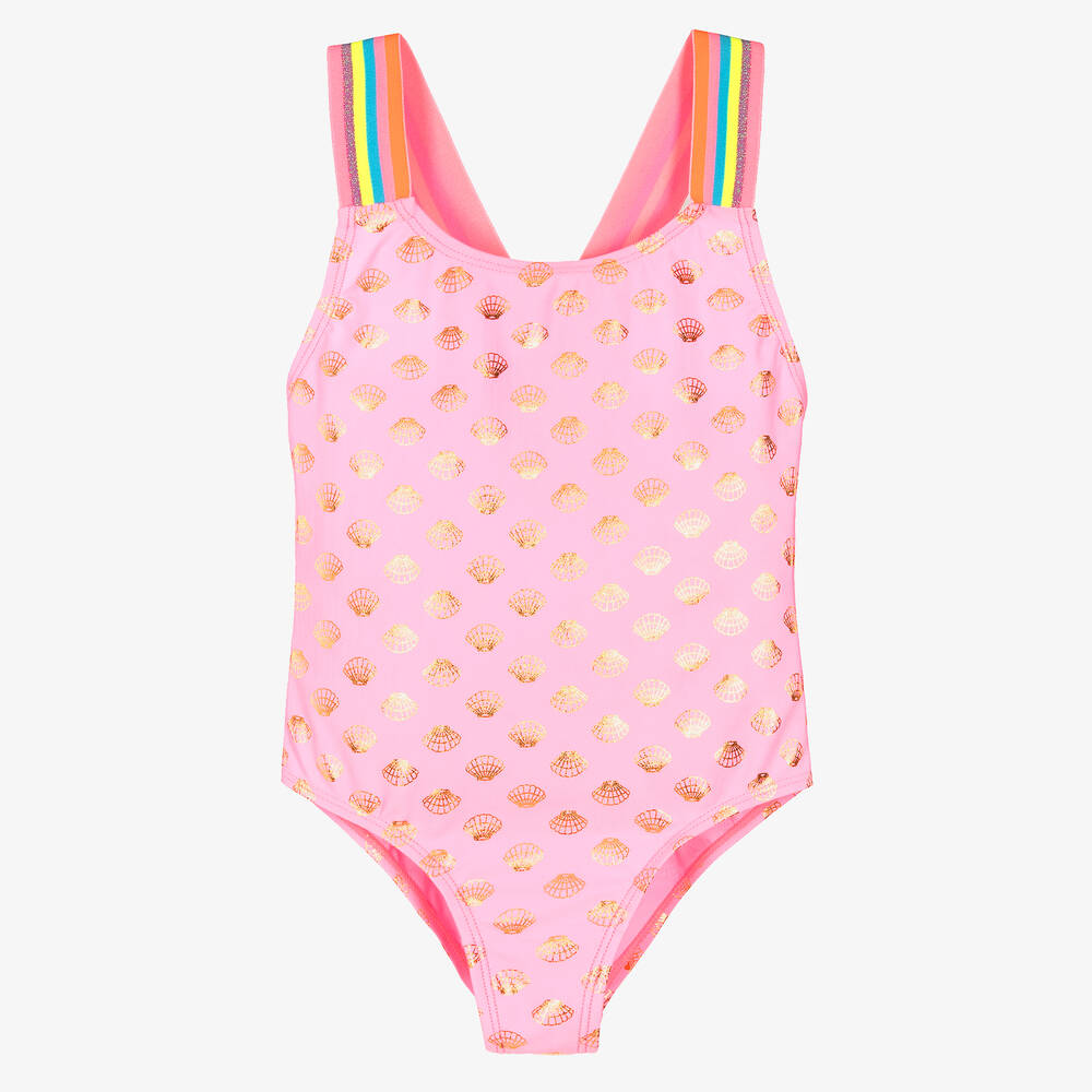Shop Billieblush Girls Pink Seashell Swimsuit