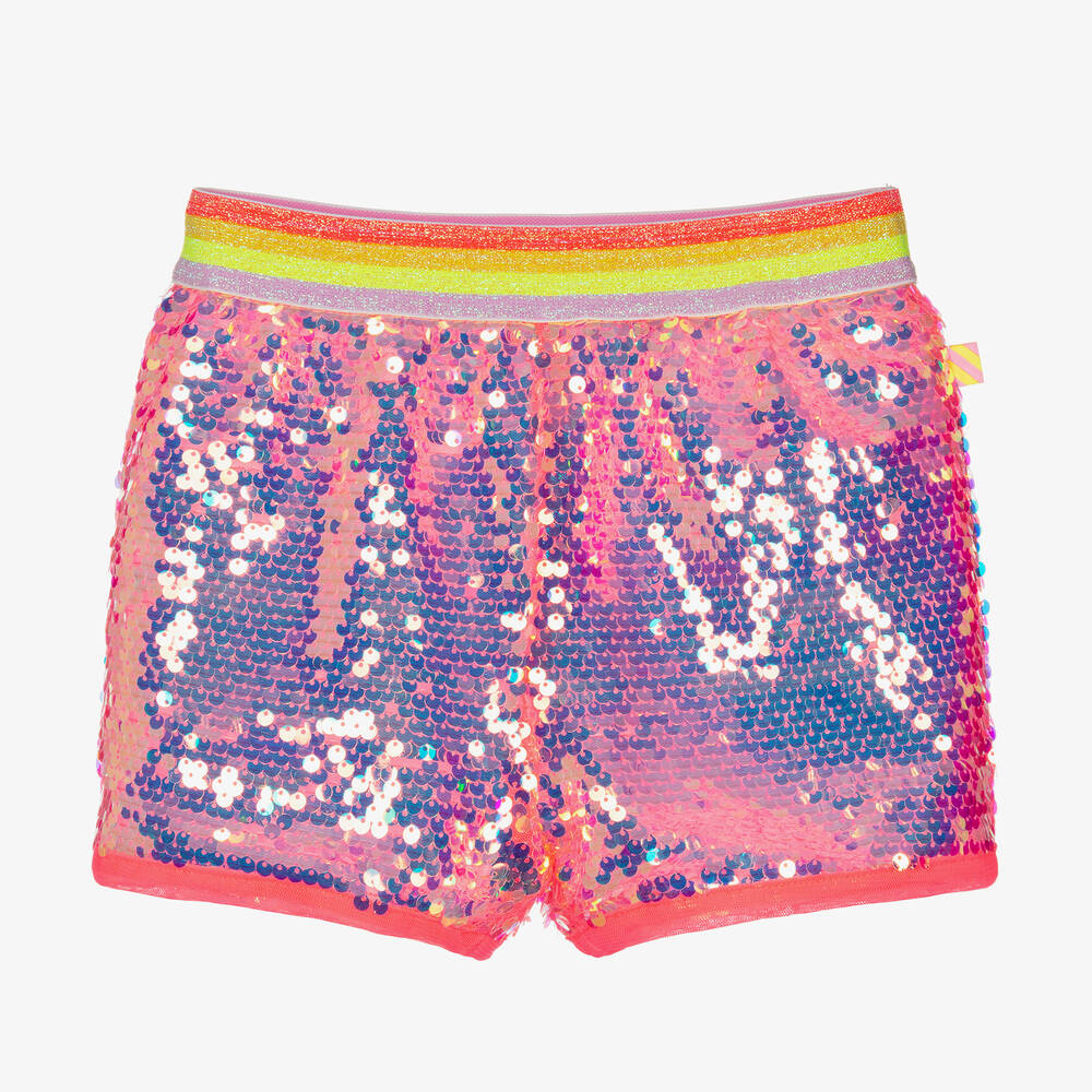 Shop Billieblush Girls Pink Sequin Shorts