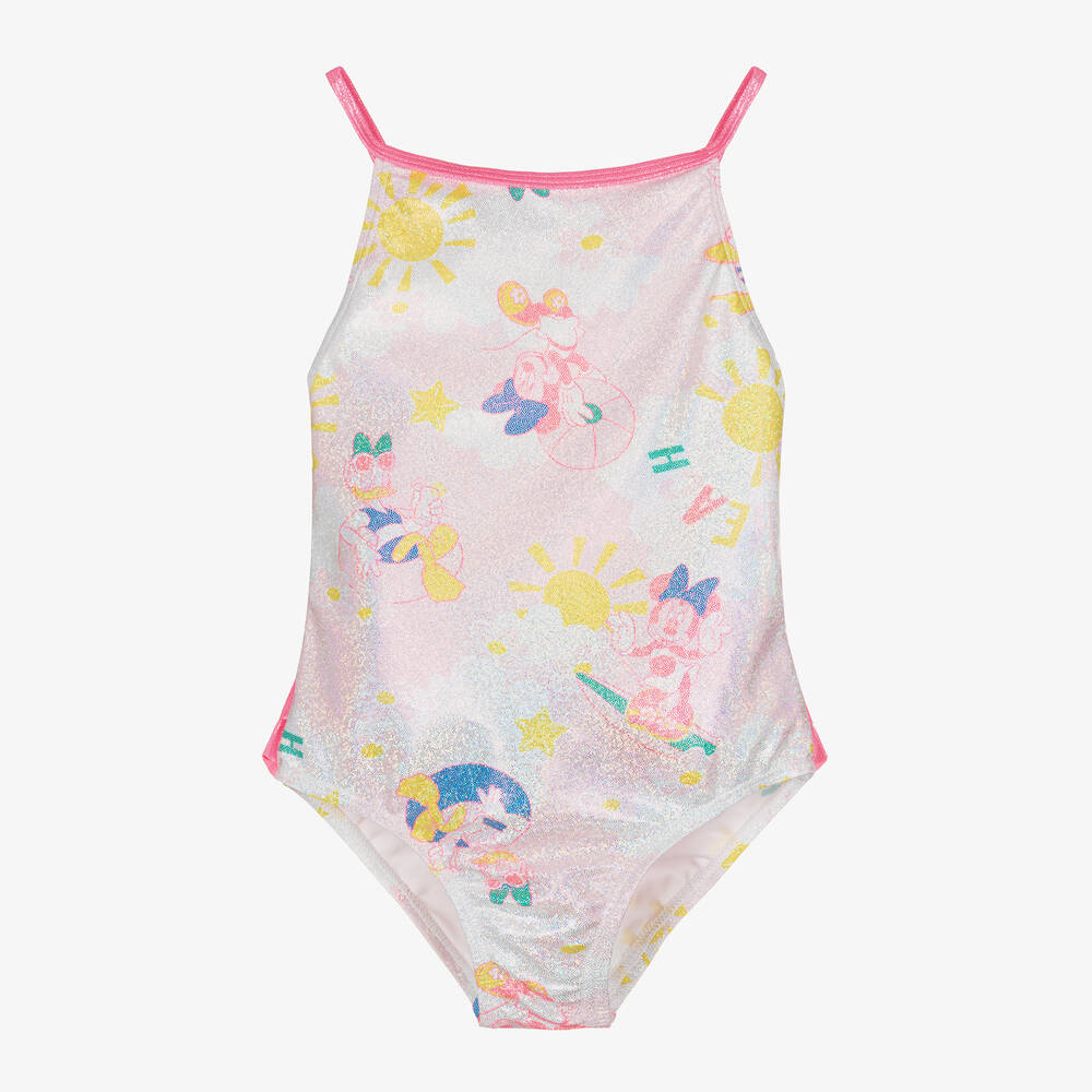 Billieblush - Girls Pink Sparkly Disney Swimsuit | Childrensalon