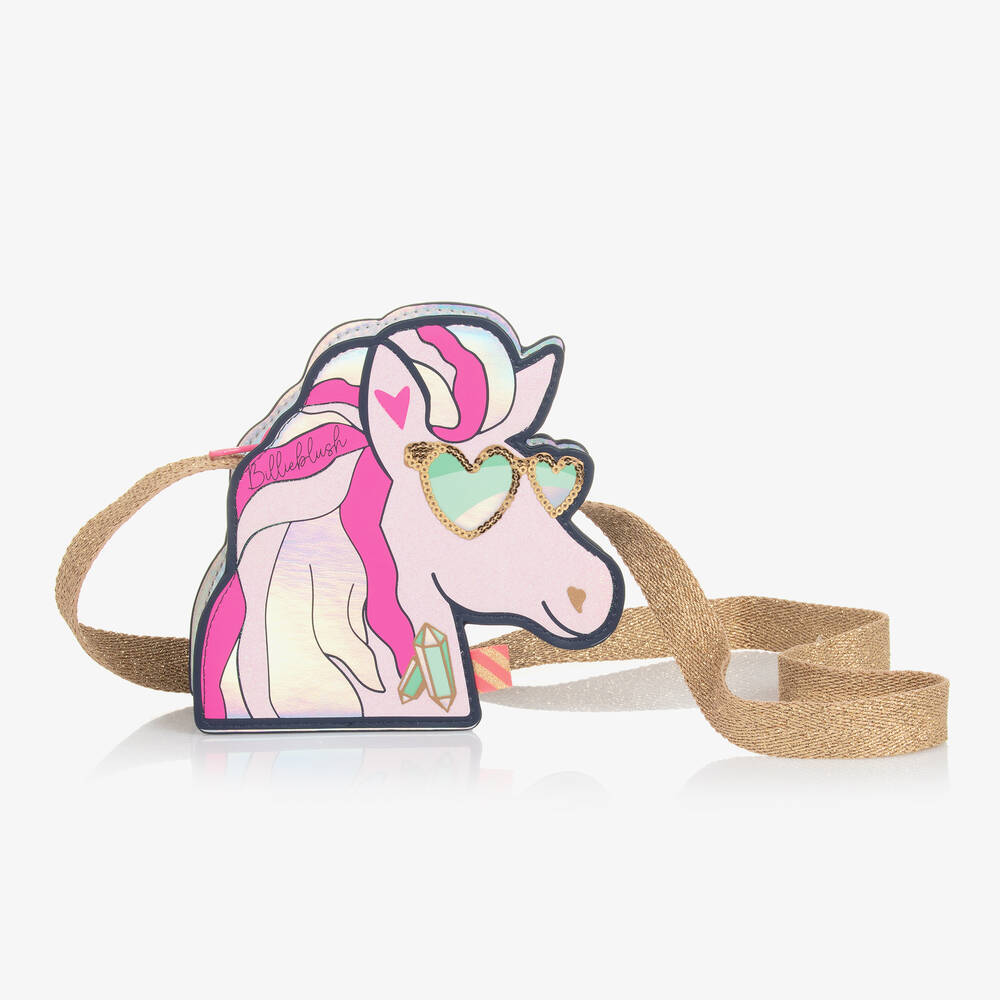 Billieblush - Girls Pink Sparkly Pegasus Bag (14cm) | Childrensalon