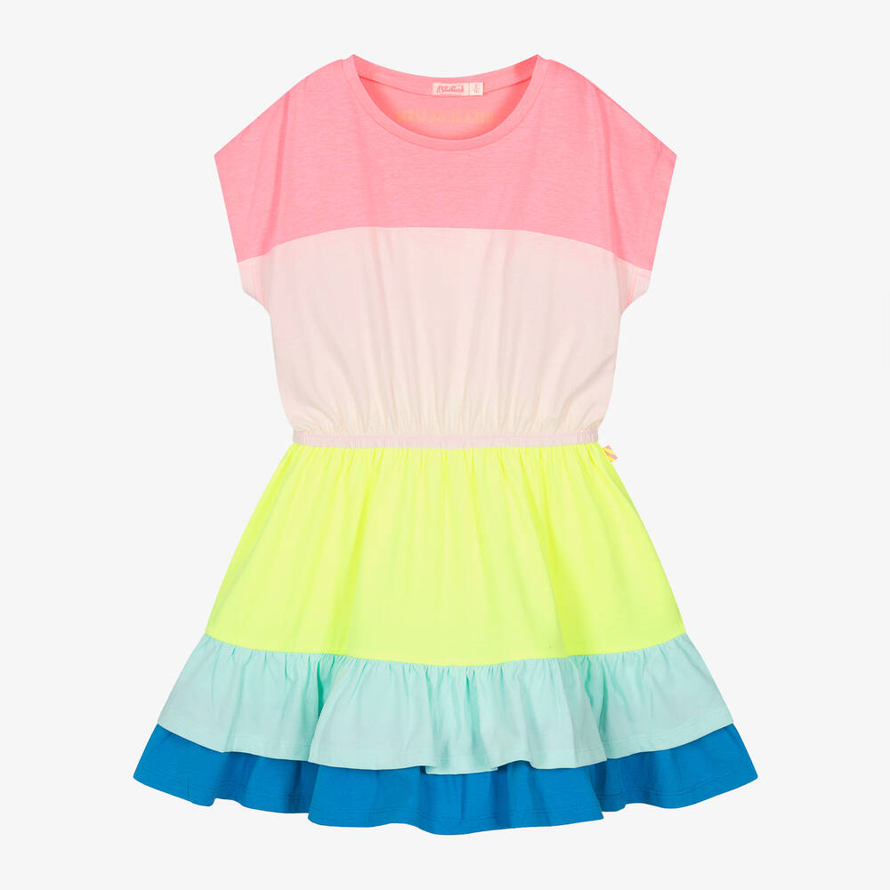 Billieblush - فستان قطن جيرسي مقلم لون زهري | Childrensalon