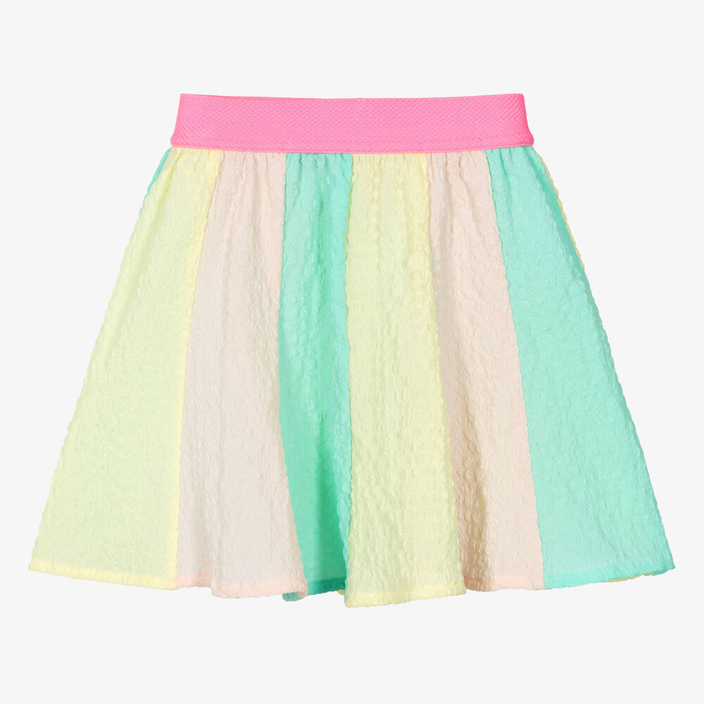 Billieblush Kids' Girls Pink Striped Seersucker Skirt