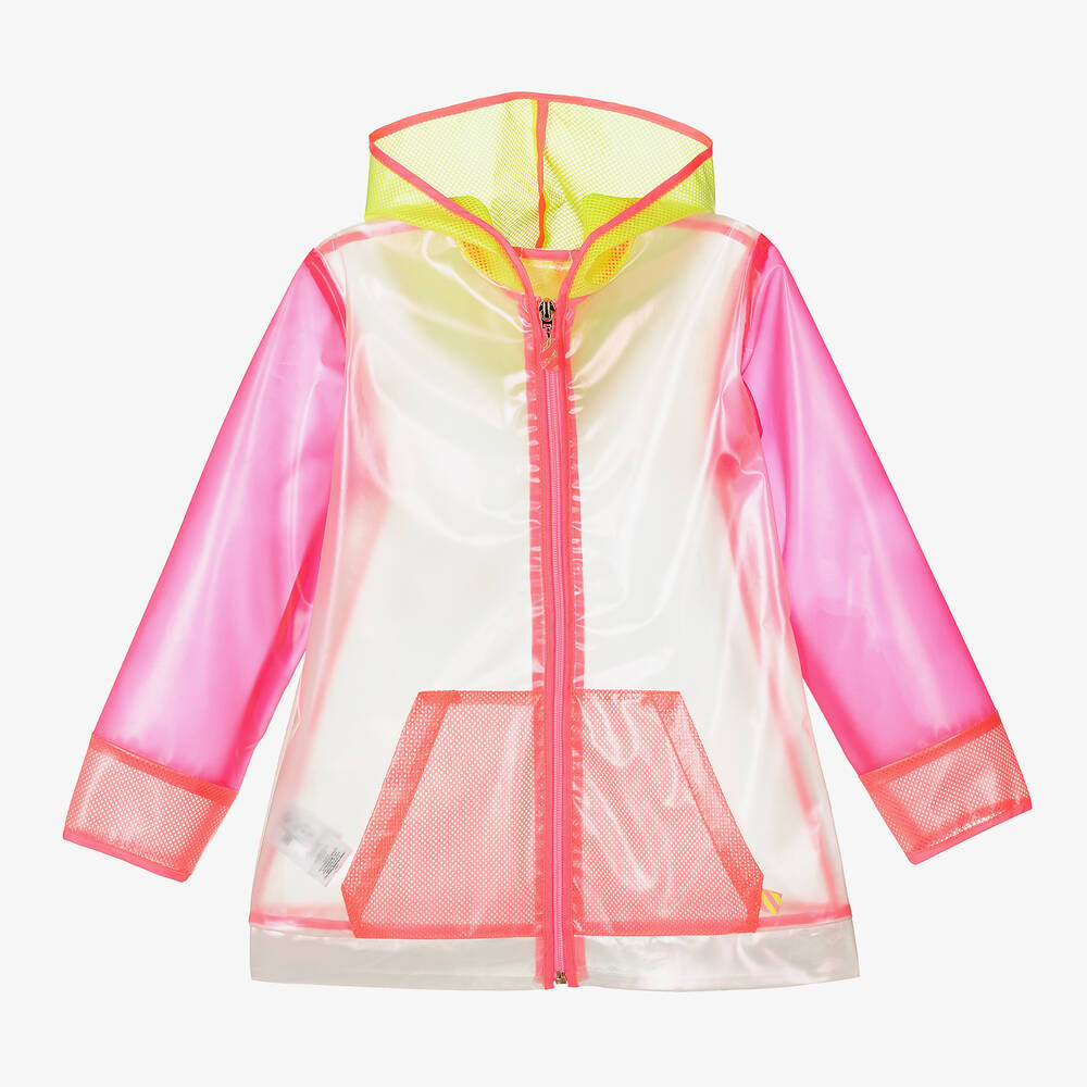 Billieblush - Girls Pink Transparent Raincoat | Childrensalon