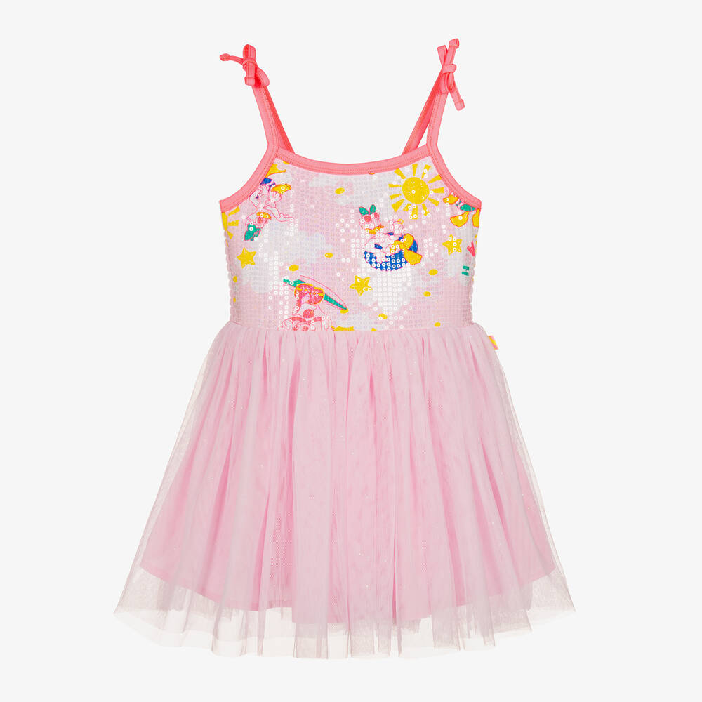 Billieblush Kids' Girls Pink Tulle Disney Dress
