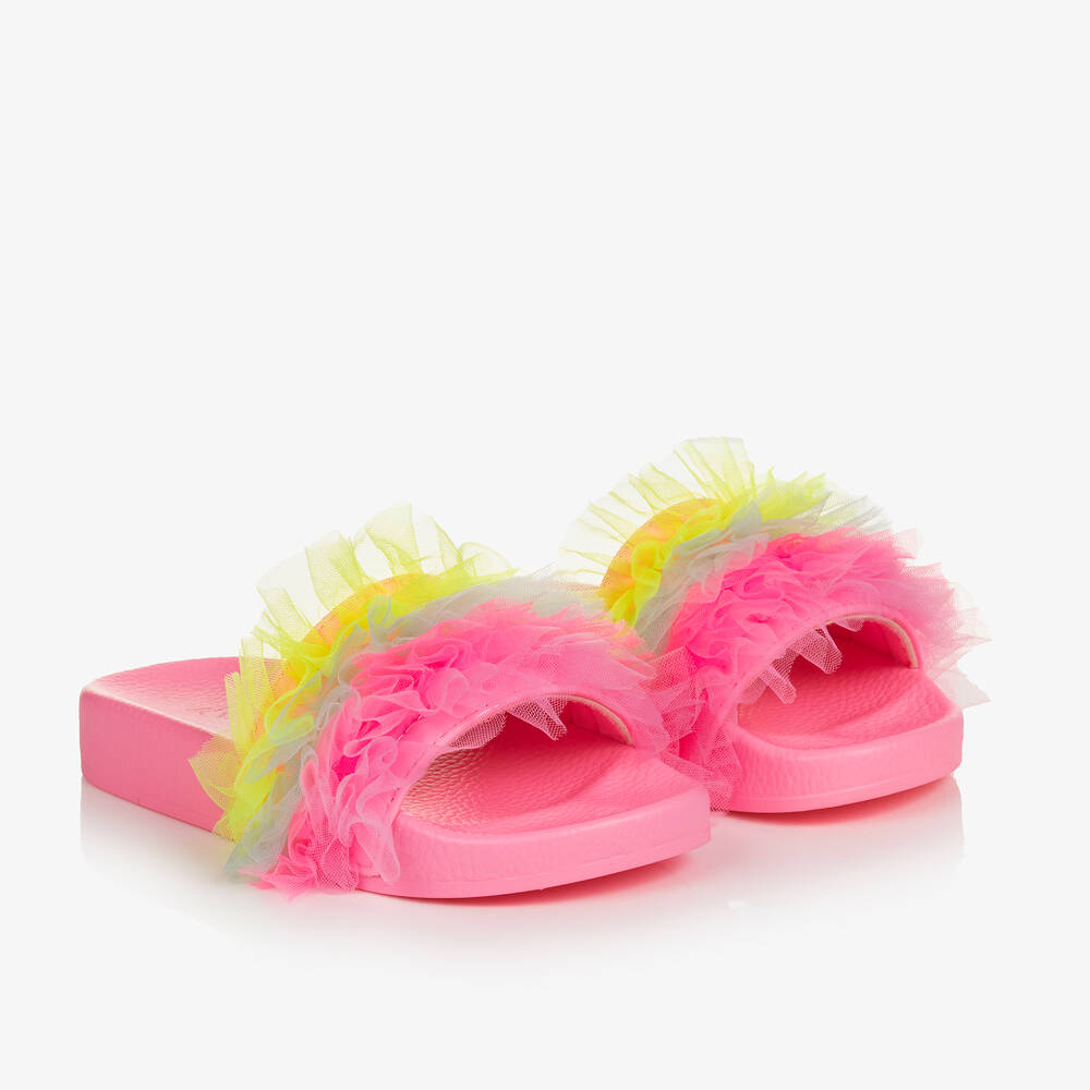 Billieblush - Girls Pink Tulle Sliders | Childrensalon