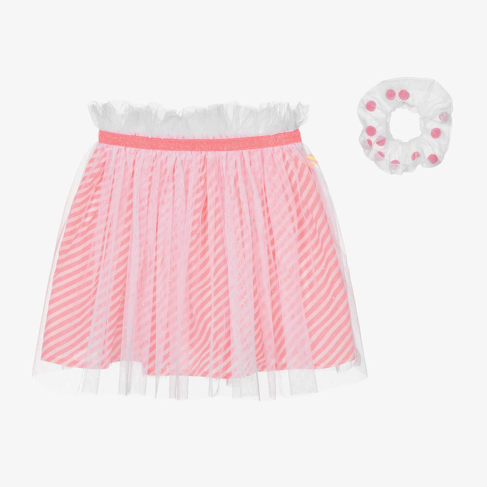 Shop Billieblush Girls Pink & White Tulle Tutu Skirt
