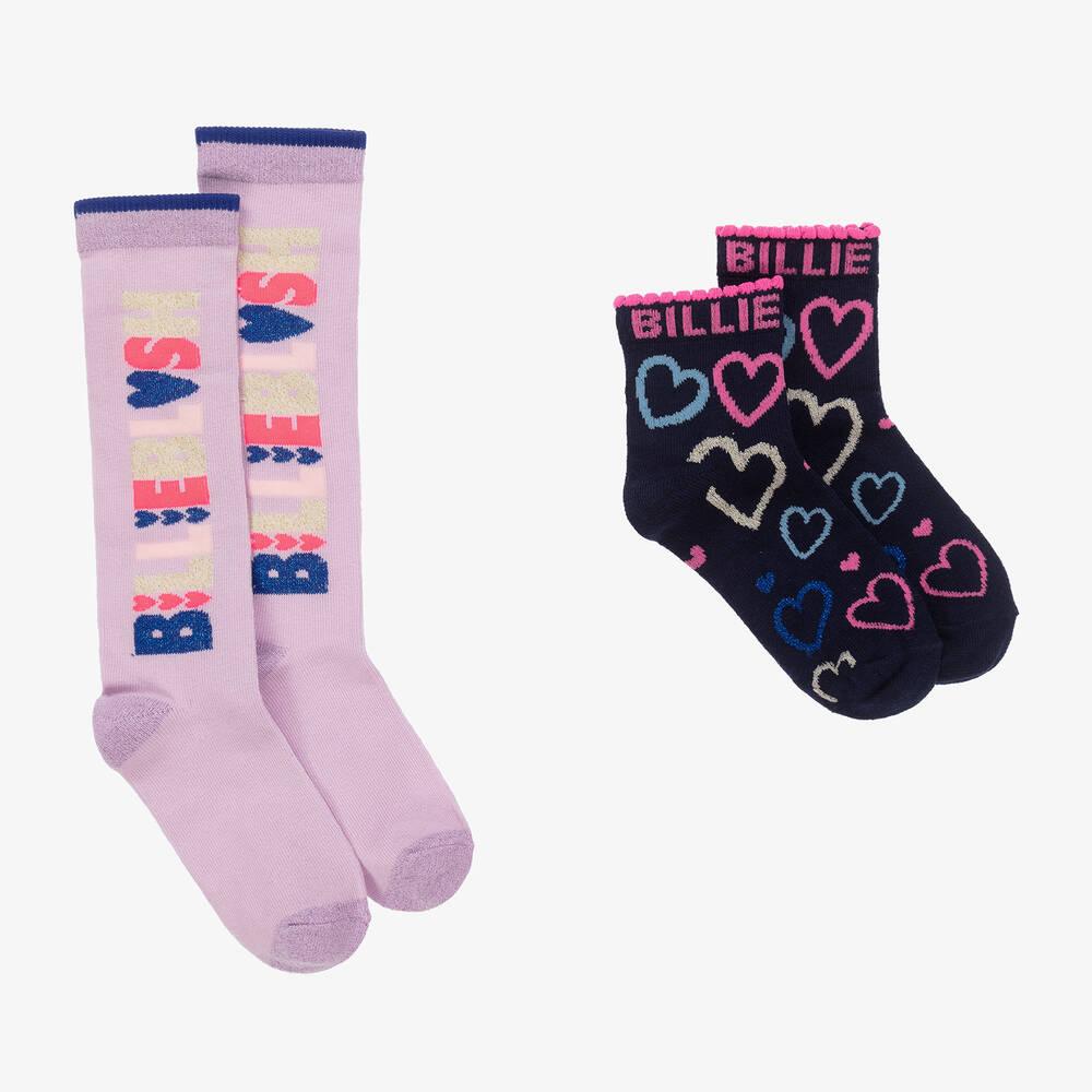 Billieblush - Girls Purple & Blue Socks (2 Pack) | Childrensalon