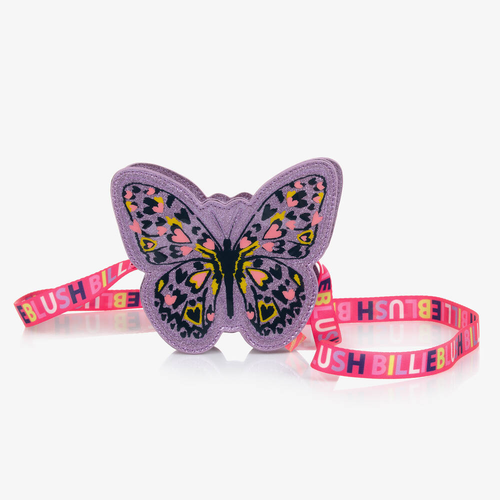 Billieblush Kids' Girls Purple Butterfly Shoulder Bag (11cm) In Pink