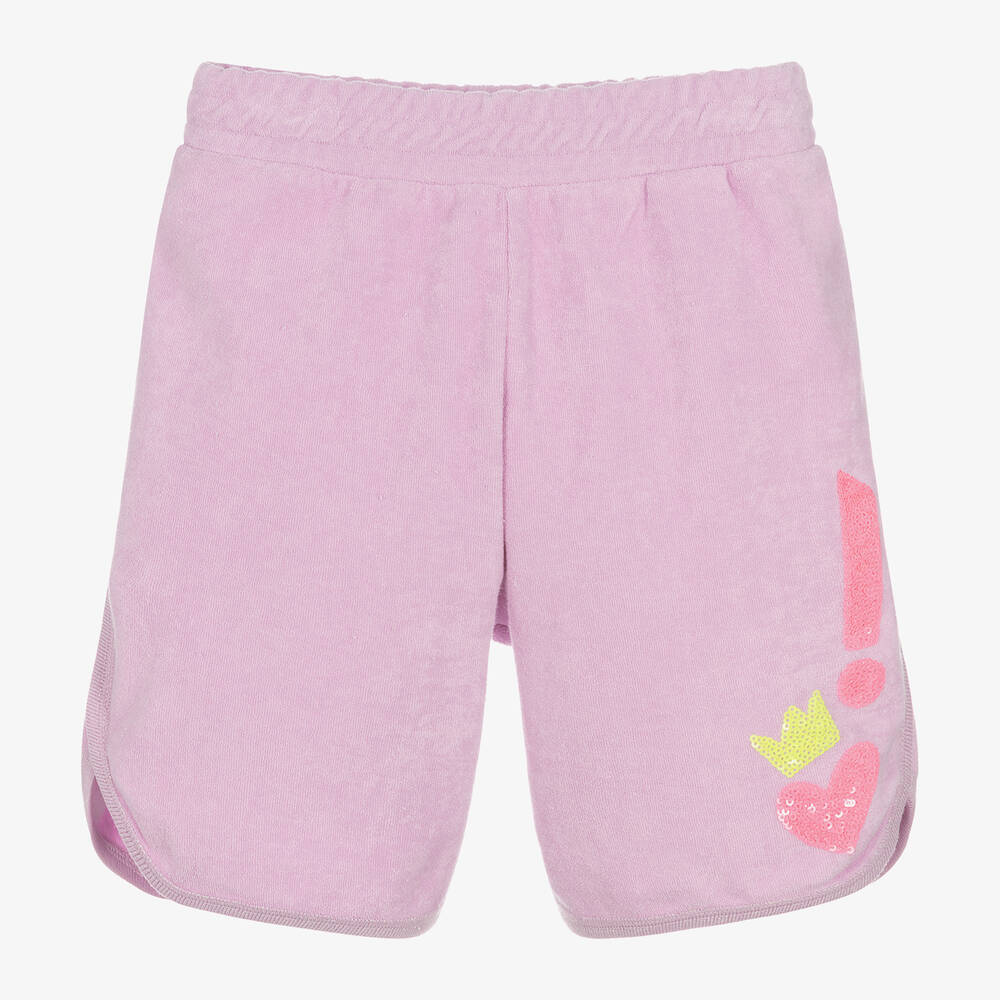 Billieblush - Girls Purple Sequin Cotton Shorts | Childrensalon