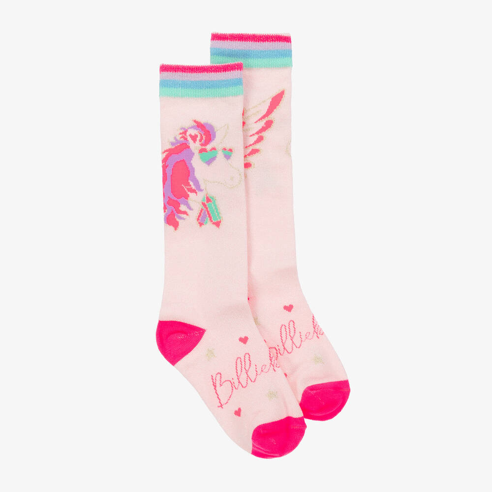 Billieblush - Girls Sparkly Pink Pegasus Socks | Childrensalon