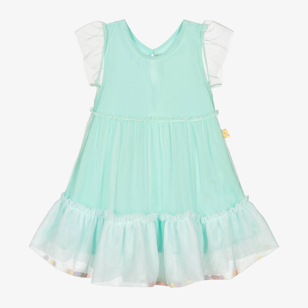 Billieblush Babies' Girls Turquoise Blue Tulle Dress