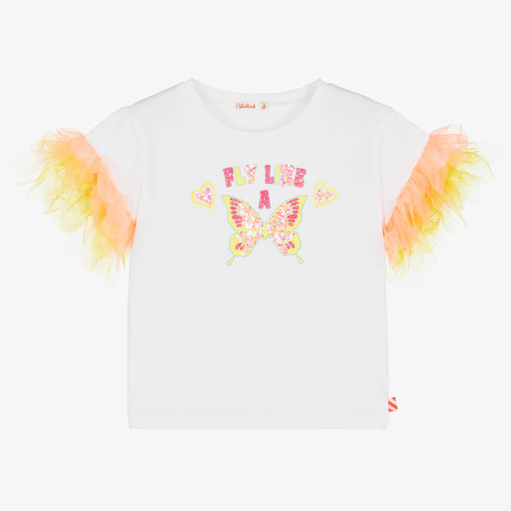 Billieblush - Schmetterling-Baumwoll-T-Shirt weiß | Childrensalon