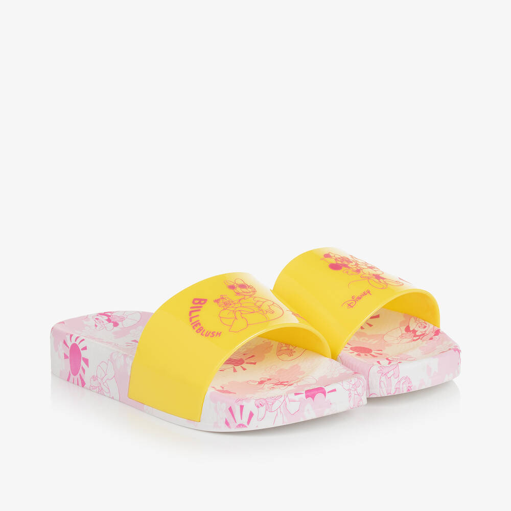 Billieblush - Girls Yellow Disney Print Sliders | Childrensalon