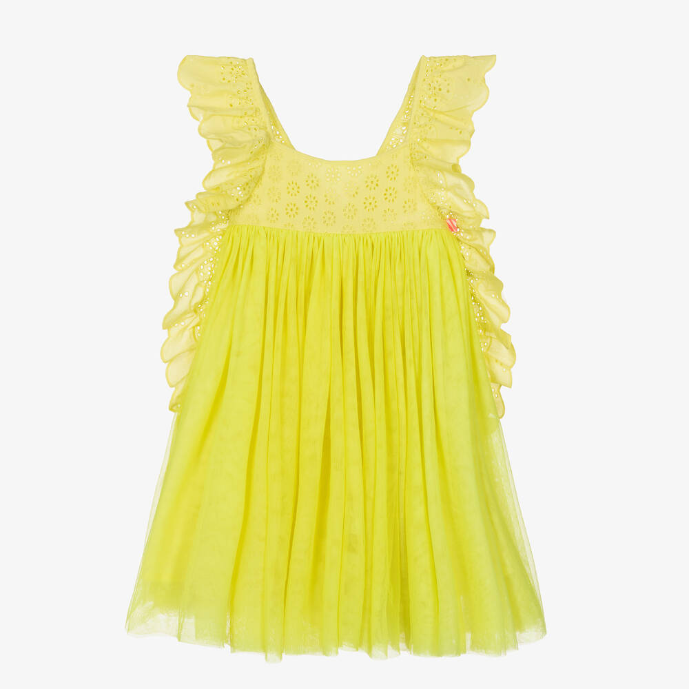 Billieblush - Girls Yellow Frilled Tulle Dress | Childrensalon