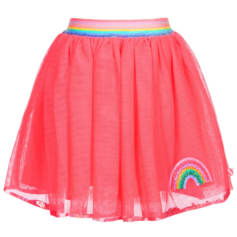 Neon Pink Tulle Rainbow Skirt