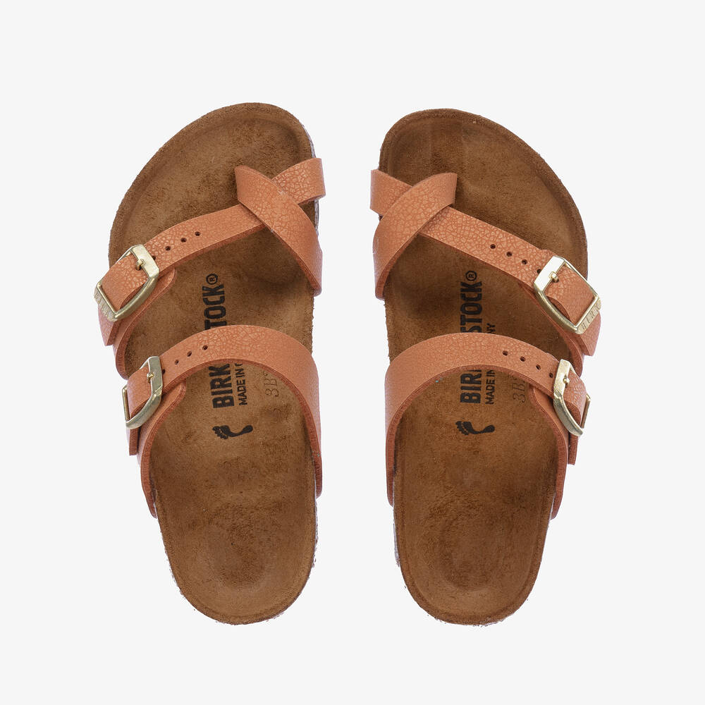 Birkenstock - Beige Faux Leather Sandals | Childrensalon