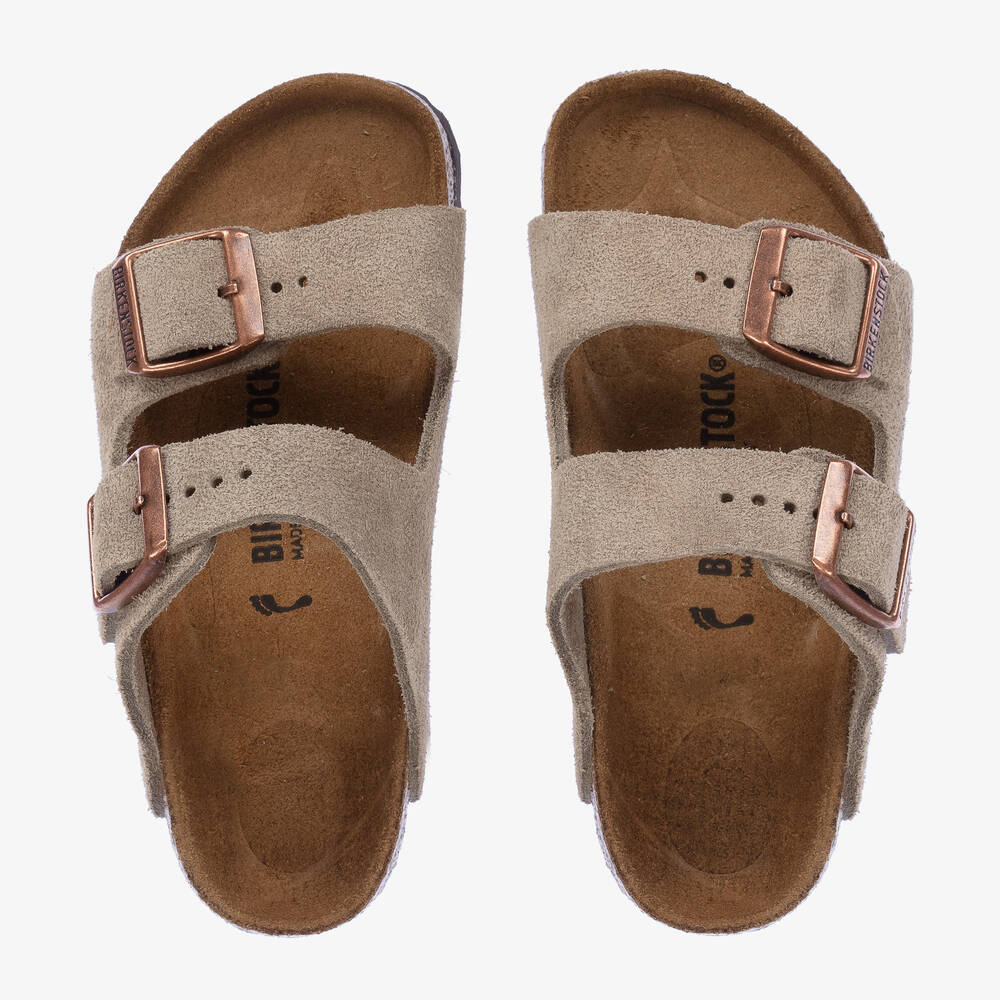 Birkenstock - Beige Suede Buckle Sandals | Childrensalon