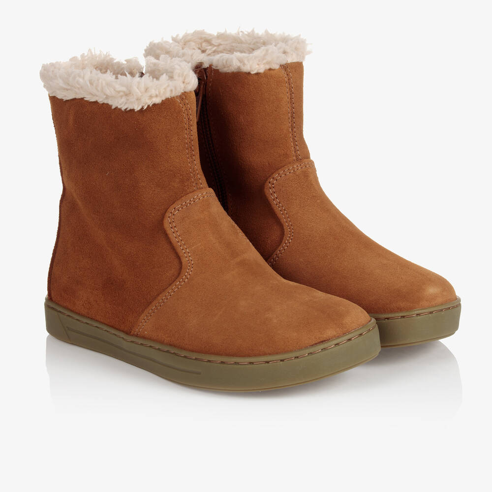 Birkenstock - Boots marron en daim | Childrensalon