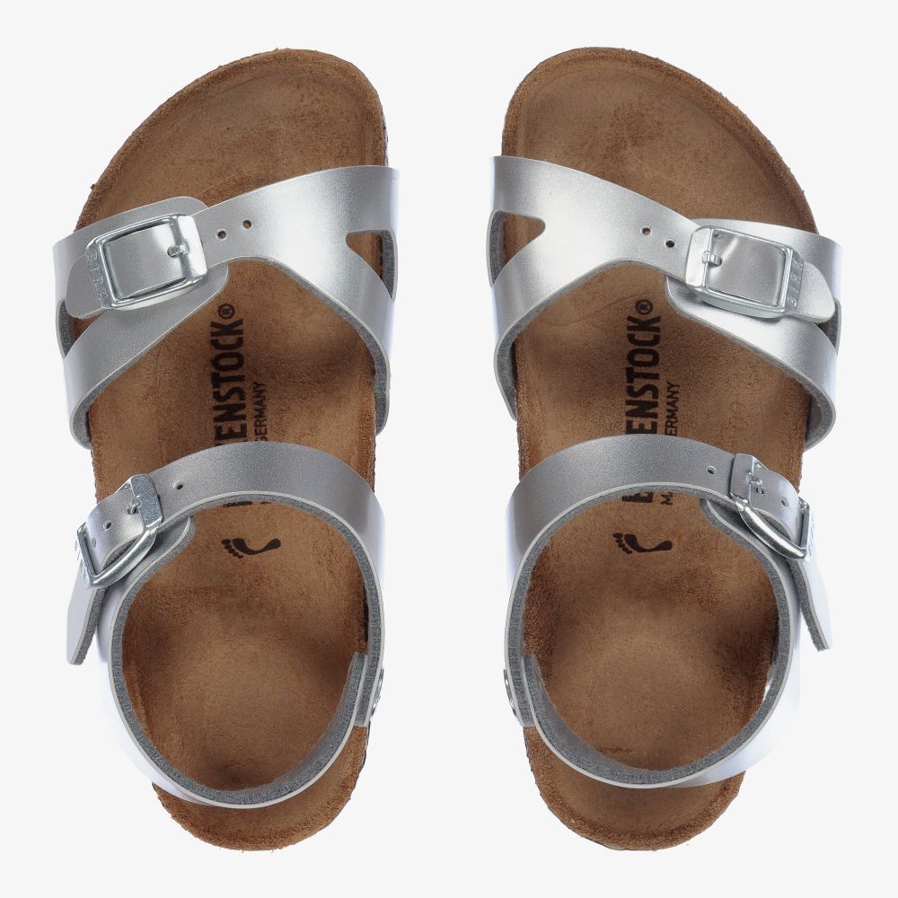 Birkenstock - Girls Silver Sandals | Childrensalon