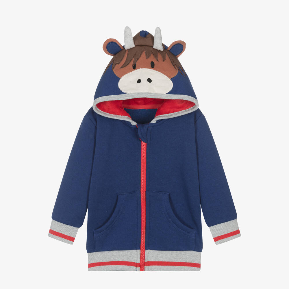 Blade & Rose - Blue Hamish Highland Cow Zip-Up Top | Childrensalon