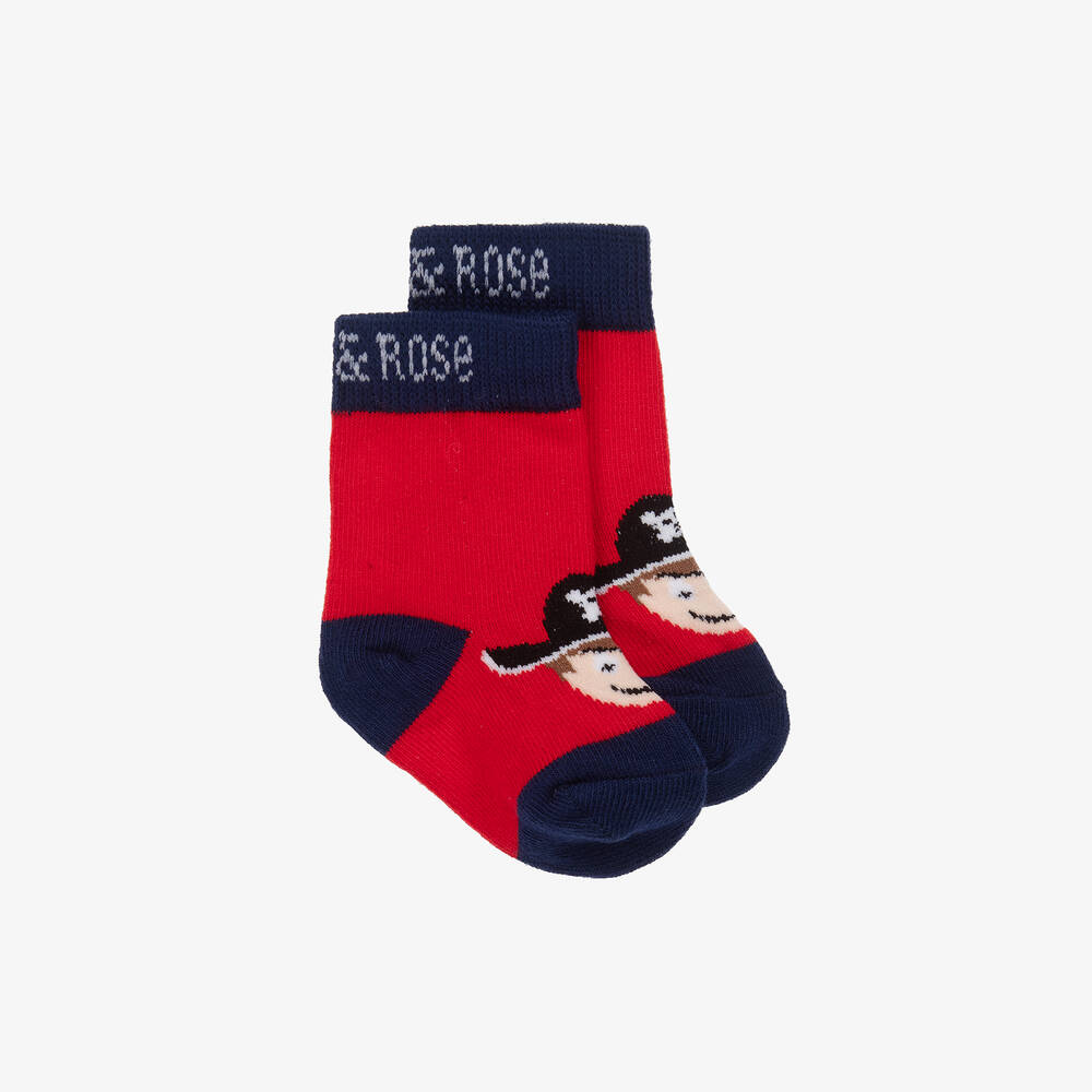 Blade & Rose - Boys Red Cotton Tim The Pirate Socks | Childrensalon