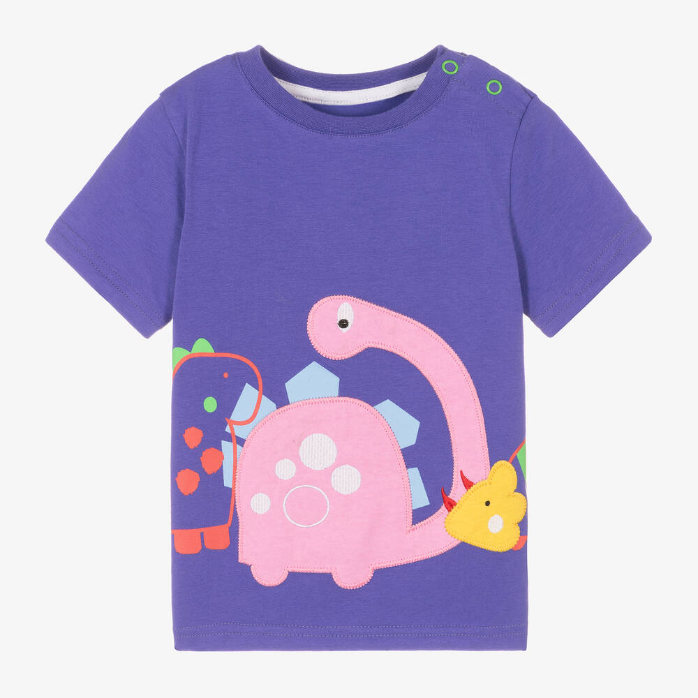 Blade & Rose - Girls Purple Cotton Bright Dino T-Shirt | Childrensalon