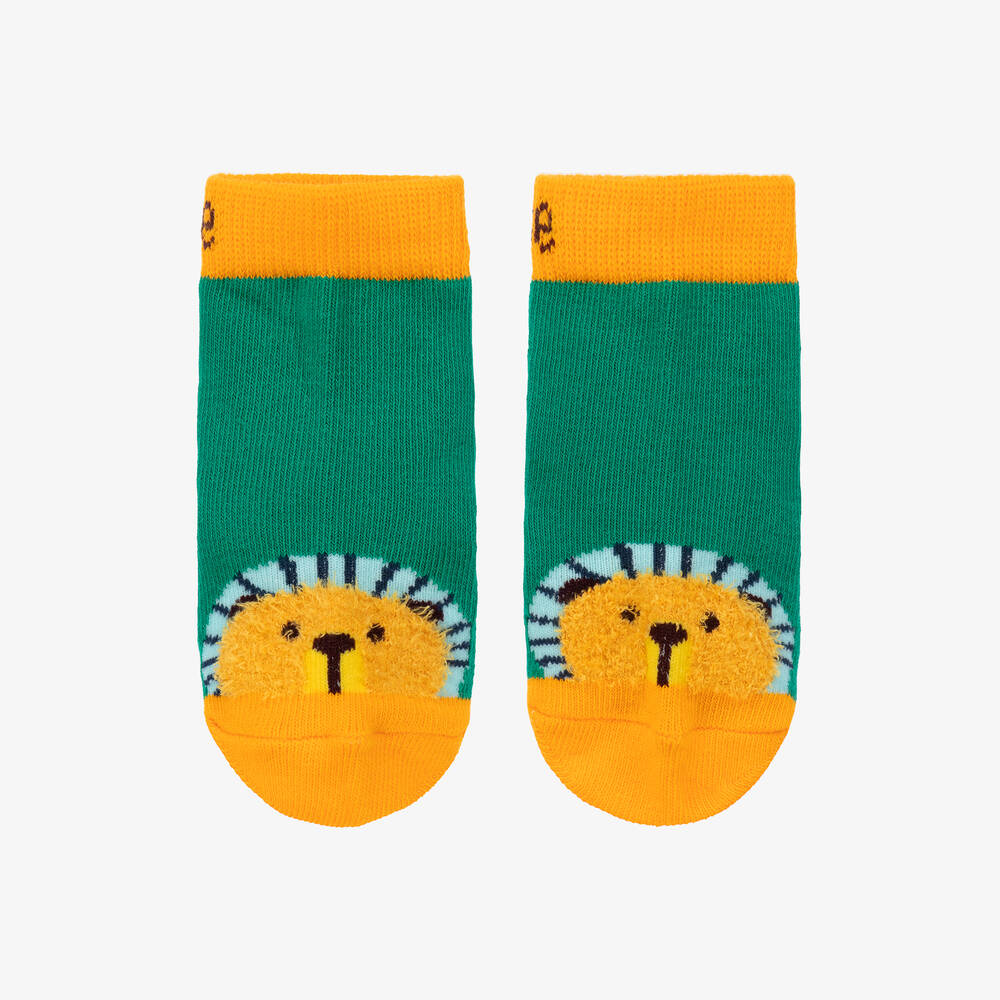 Blade & Rose - Green Cotton Frankie The Lion Socks | Childrensalon