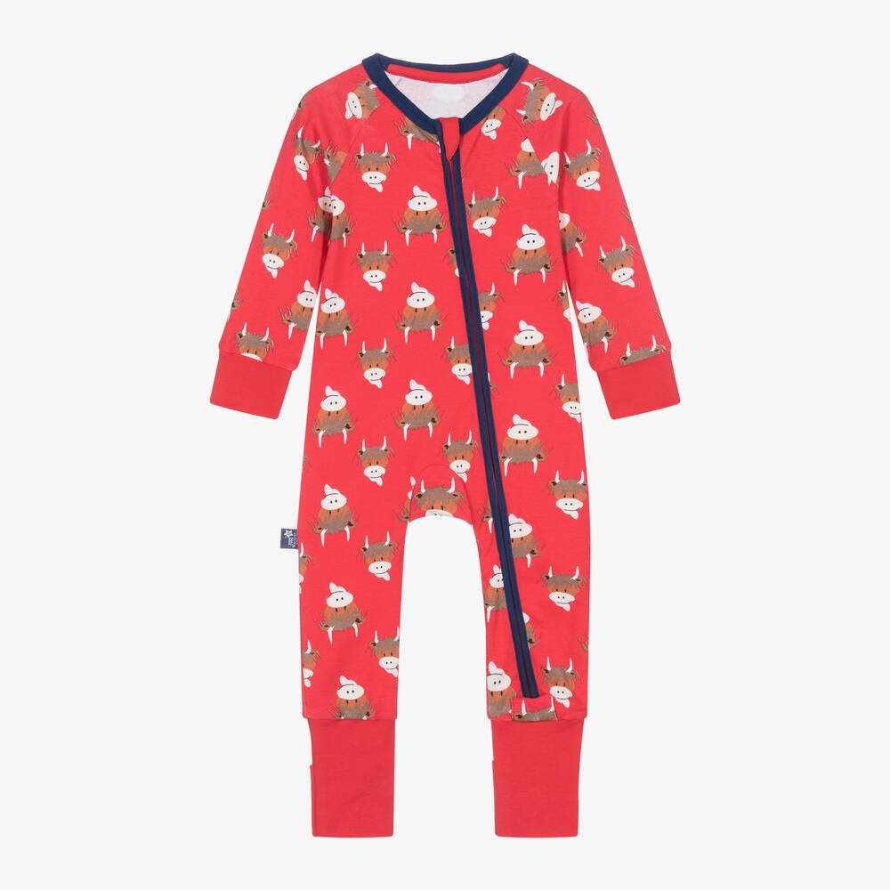 Blade & Rose - Red Cotton Hamish Highland Cow Romper | Childrensalon