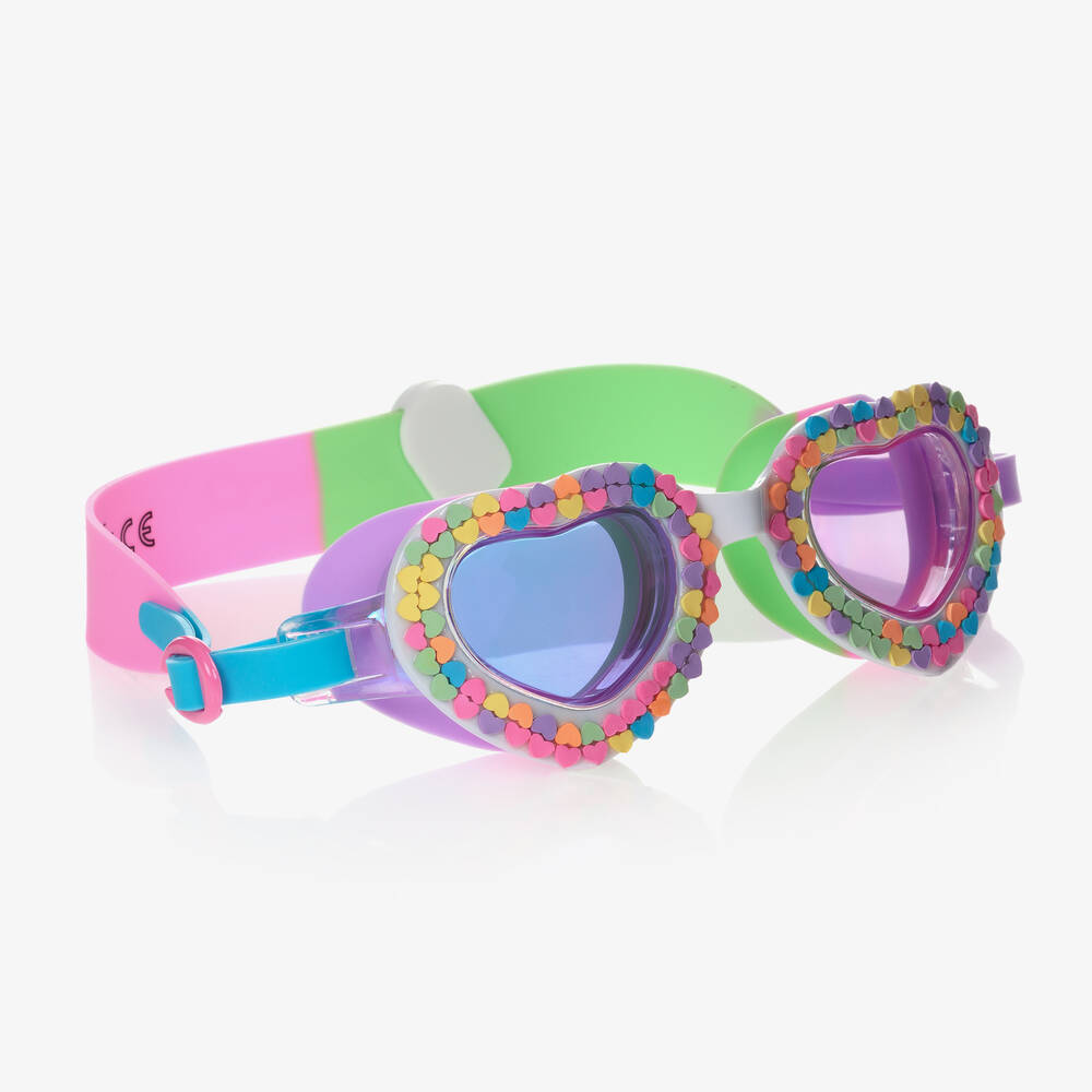 Bling2o - Фиолетовые очки для плавания с оправой в форме сердечек | Childrensalon