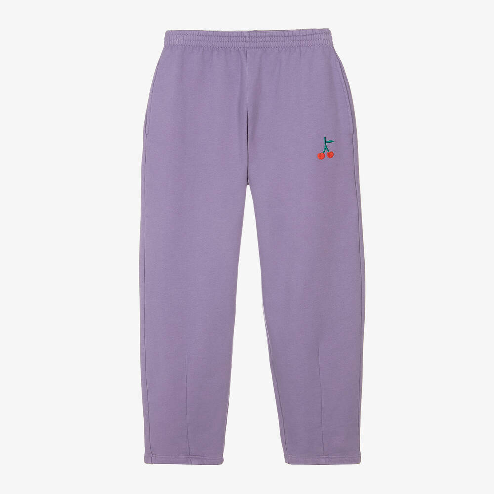 Bobo Choses - Girls Purple Cotton Cherry Joggers | Childrensalon