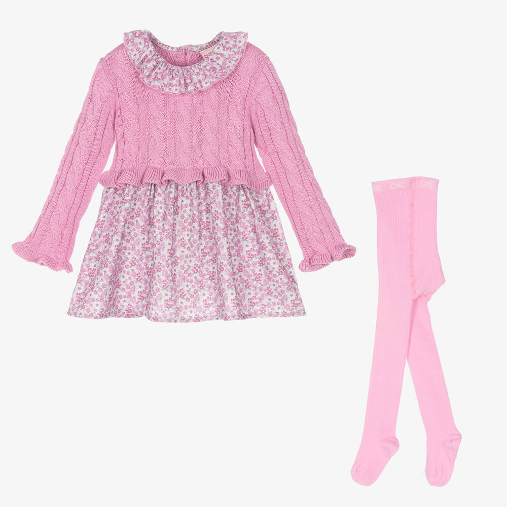 Boboli - Baby Girls Pink Floral Dress Set | Childrensalon