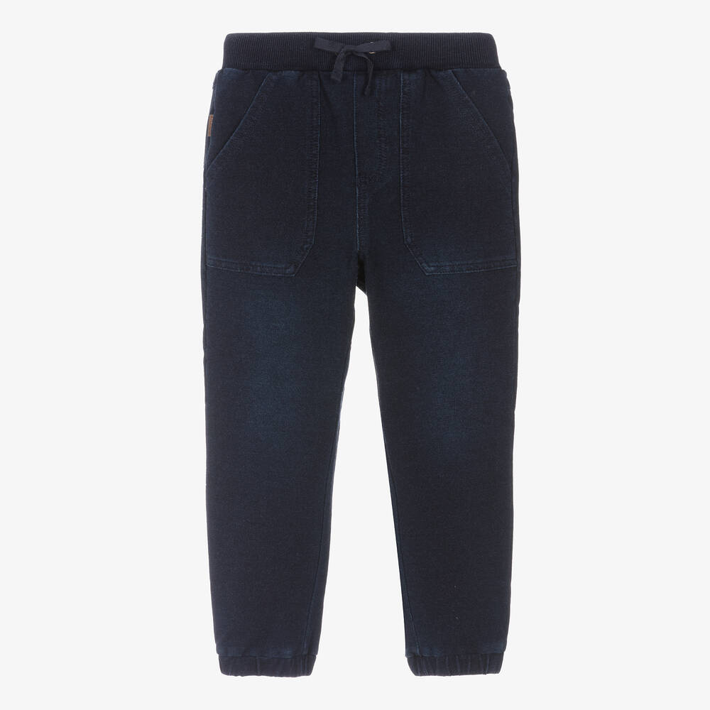 Boboli - Boys Blue Denim-Effect Joggers | Childrensalon