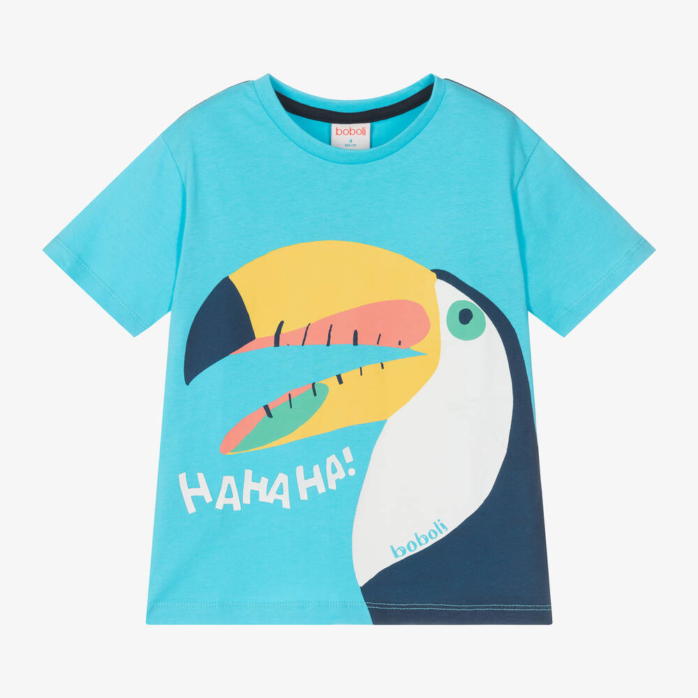 Boboli - Boys Blue Graphic Cotton T-Shirt | Childrensalon