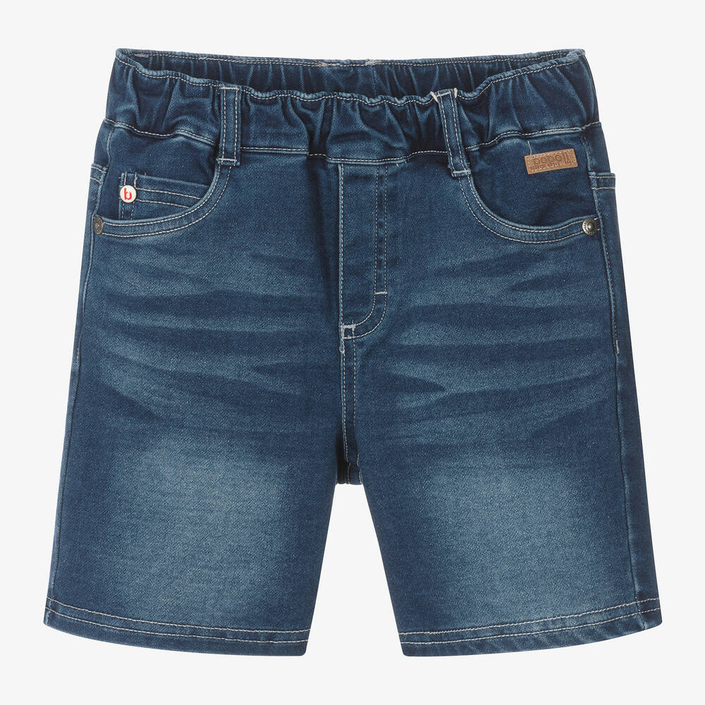 Boboli - Boys Blue Jersey Denim Shorts | Childrensalon